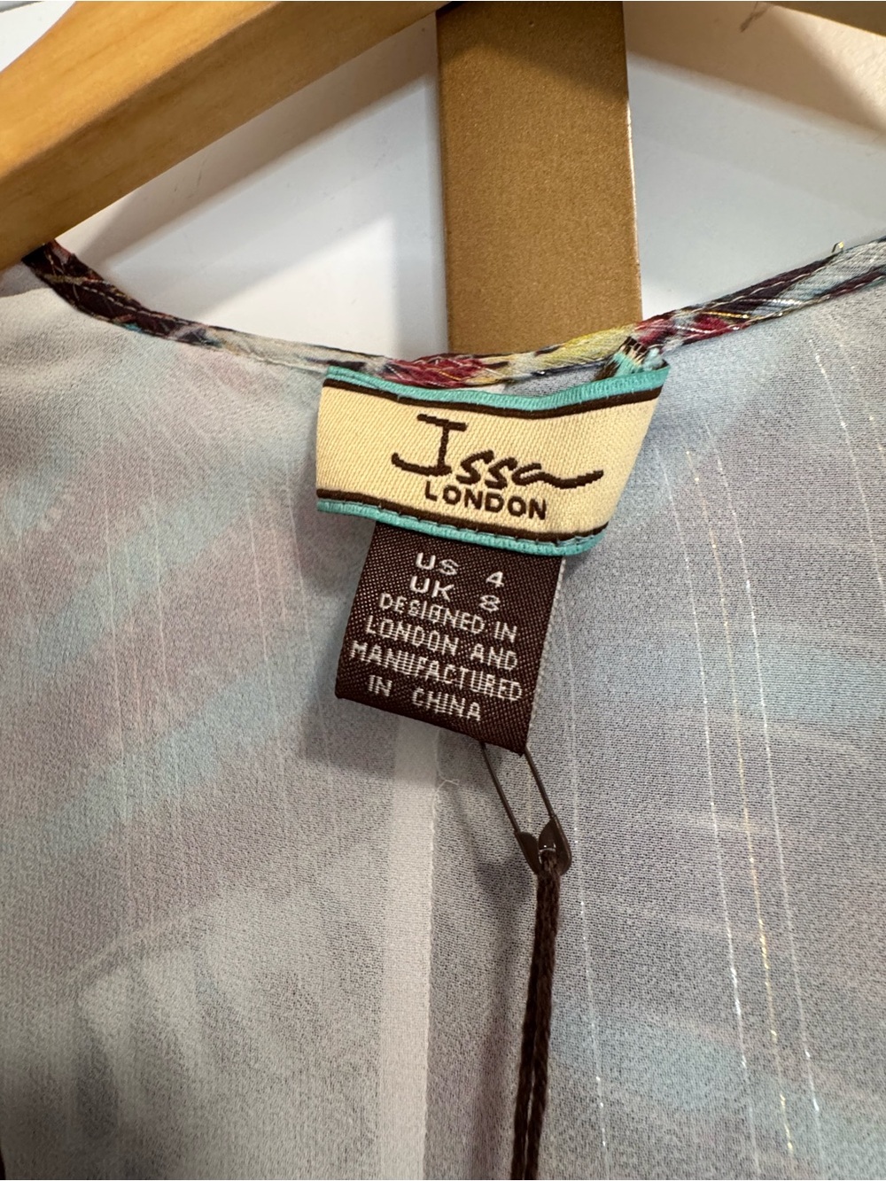 Issa London Sheer Multi Color Caftan Dress Size 4 - Picture 4 of 6